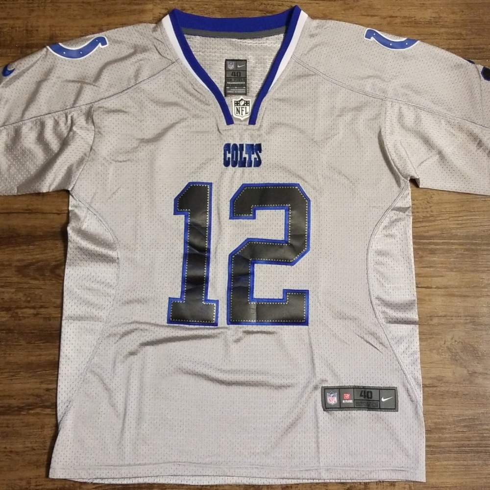 Rare Nike On Field Silver Andrew Luck #12 Indy Colts Jersey